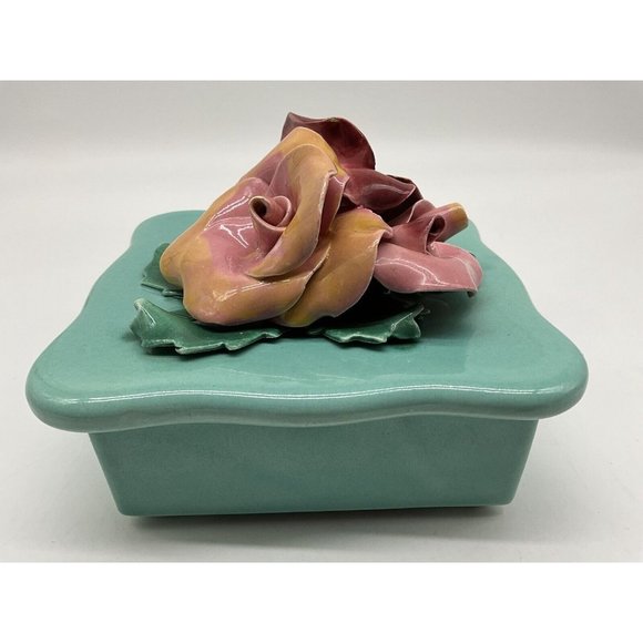 Johann Brahm California Vintage 1960s Floral Trinket Box MCM Collectible #275 - Picture 7 of 13